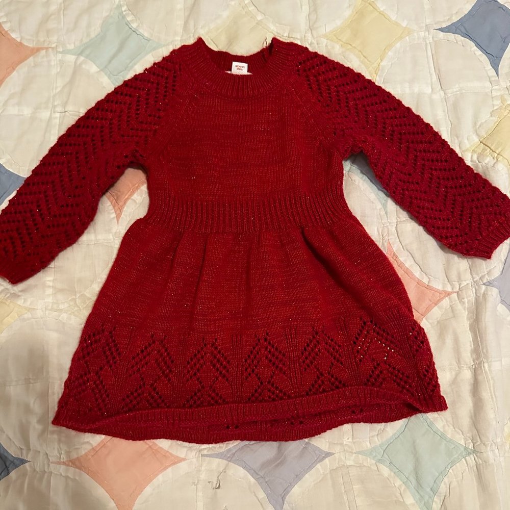 Cat & Jack red holiday dress - NWOT, 12 months